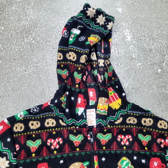NEW! Kids Union Suit Hooded Sleeper Pajama PJ Christmas, Cat & Jack - Picture 3 of 9